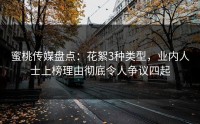 蜜桃传媒盘点：花絮3种类型，业内人士上榜理由彻底令人争议四起