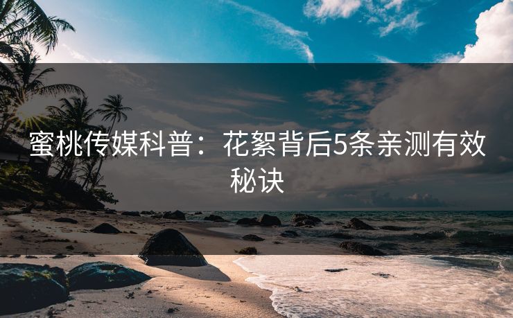 蜜桃传媒科普：花絮背后5条亲测有效秘诀