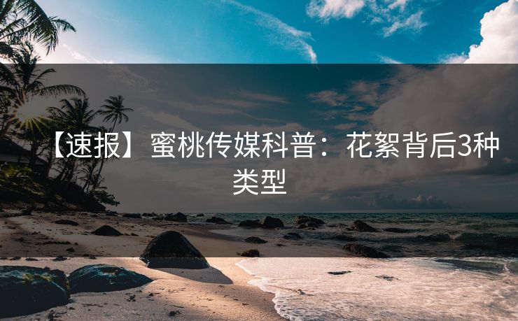 【速报】蜜桃传媒科普：花絮背后3种类型